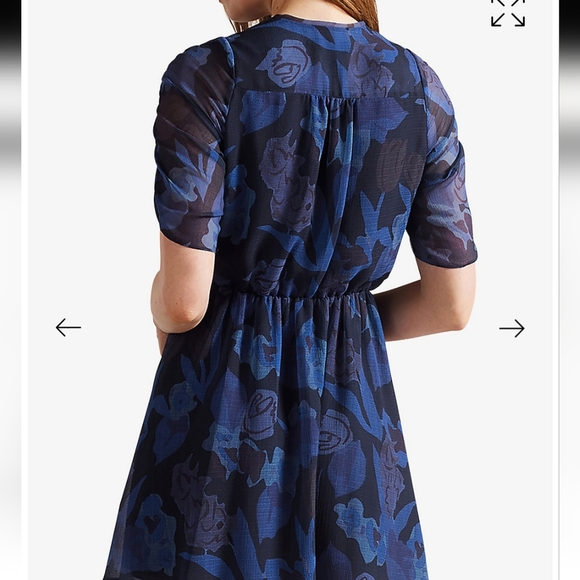 Ted Baker Juleah Ruched Sleeve Detail Mini Dress - Picture 3 of 8